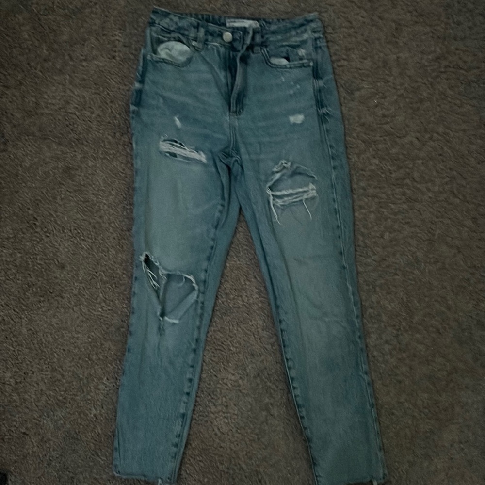 Garage denim mom distressed jeans